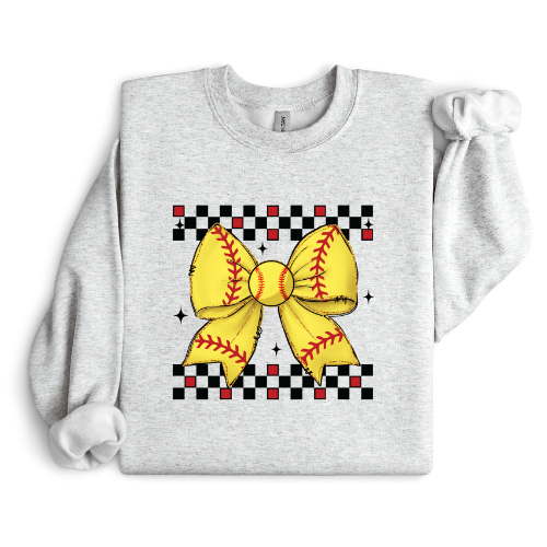 Retro Softball Bow Crewneck