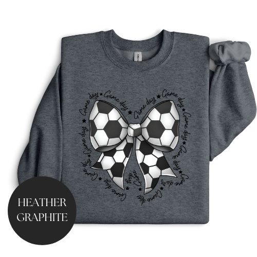 Game Day Soccer Bow Crewneck