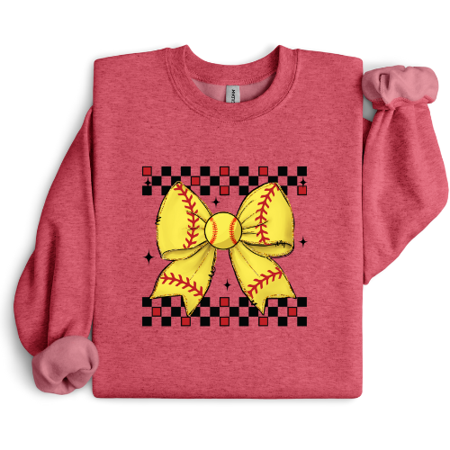 Retro Softball Bow Crewneck