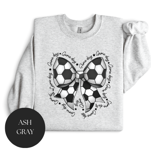 Game Day Soccer Bow Crewneck