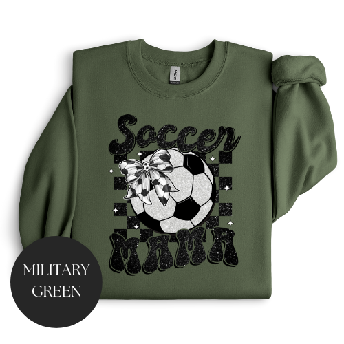 Glitter Soccer Mama Crewneck