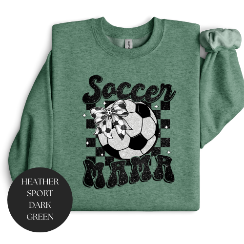 Glitter Soccer Mama Crewneck