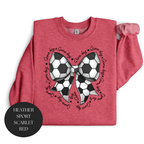 Game Day Soccer Bow Crewneck