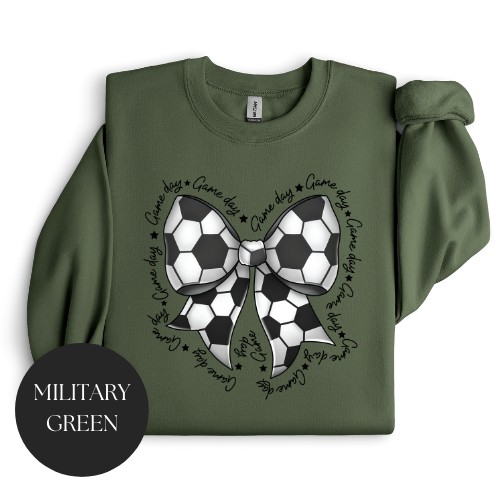 Game Day Soccer Bow Crewneck