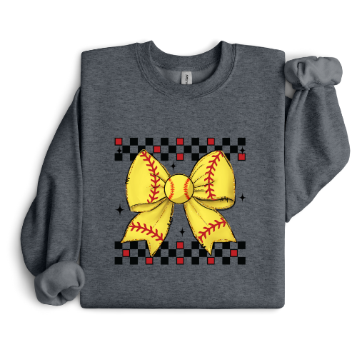 Retro Softball Bow Crewneck