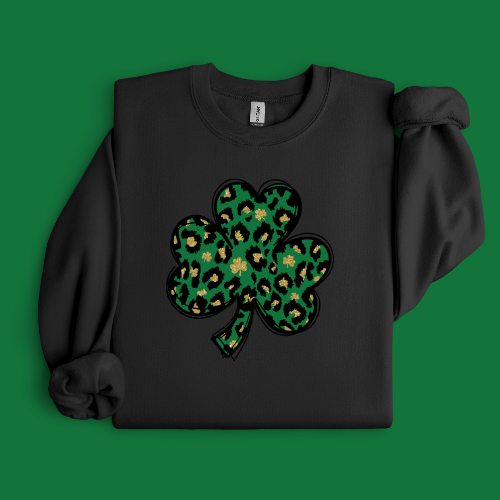 Cheetah Shamrock Crewneck