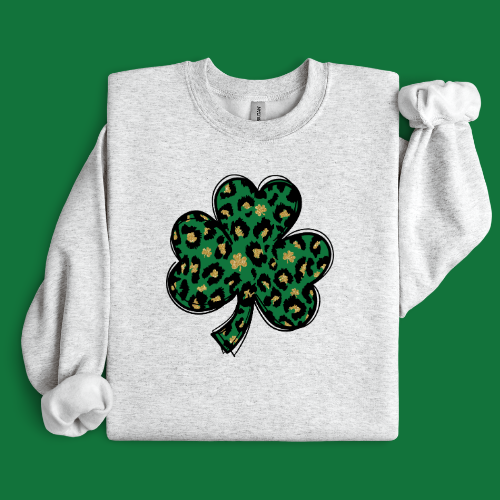 Cheetah Shamrock Crewneck