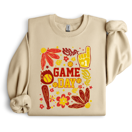 Boho Softball Game Day Crewneck