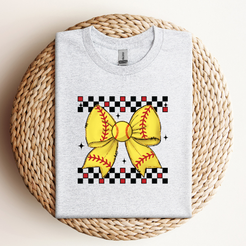 Retro Softball Bow T-Shirt