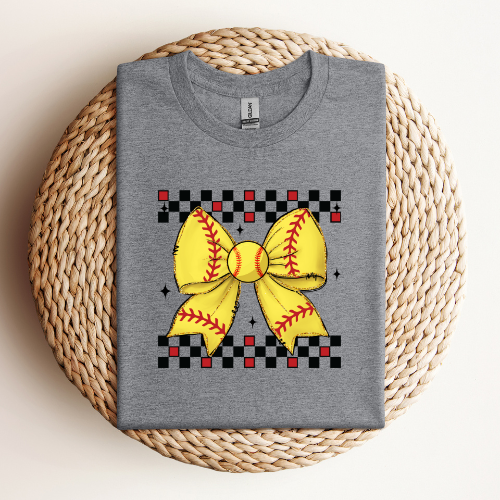 Retro Softball Bow T-Shirt