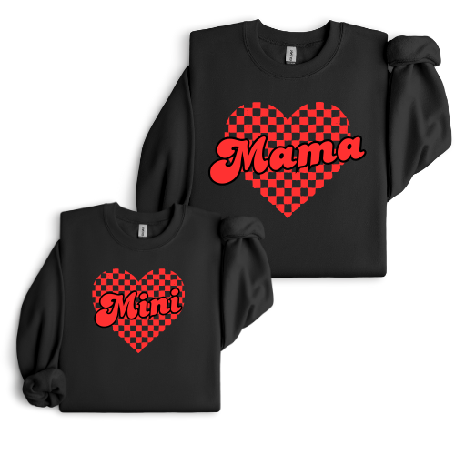 Mama & Mini Checkered Crewnecks