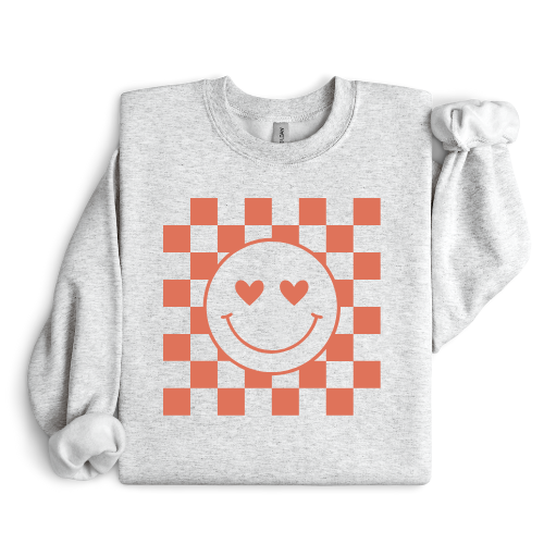 Youth Checkered Smiley Valentine's Crew