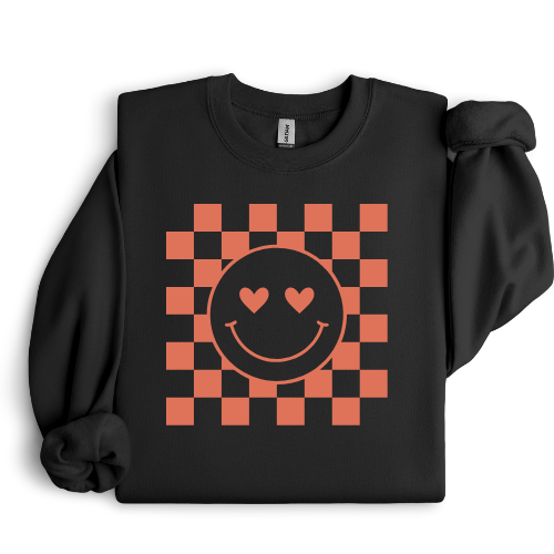 Youth Checkered Smiley Valentine's Crew