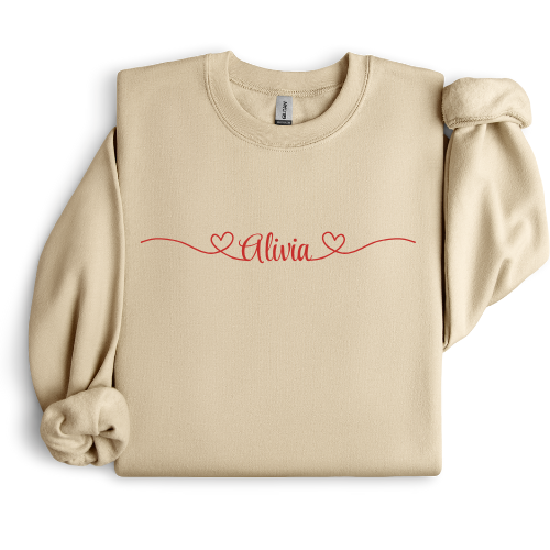 Youth Heart Name Crewneck