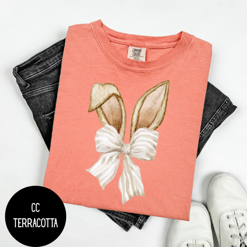 Striped Bow Bunny Ears T-Shirt