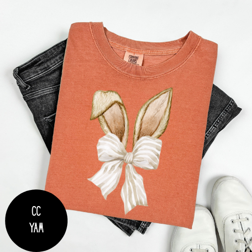 Striped Bow Bunny Ears T-Shirt