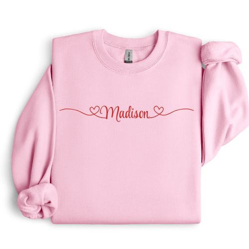 Youth Heart Name Crewneck