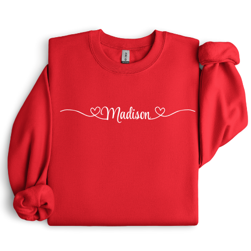 Youth Heart Name Crewneck